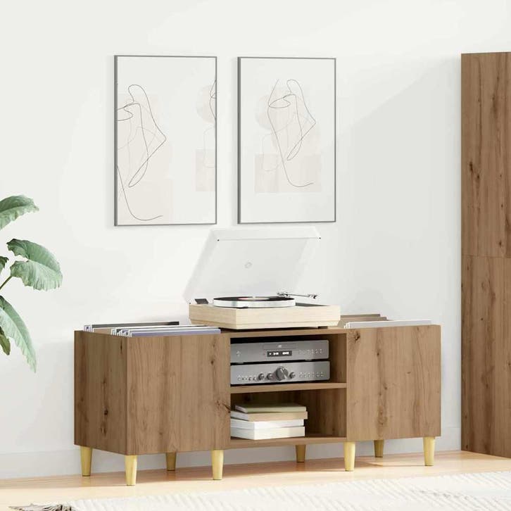 vidaXL Platenkast 121 x 38 x 48 cm Bewerkt hout Artisan, Maison & Meubles, Armoires | Autre, Envoi