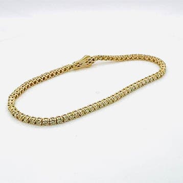 Armband - 14 karaat Geel goud - 2.85ct. tw. Diamant, Nieuw