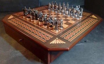 Schaakspel - Reconquista de Granada - Brons, Hout