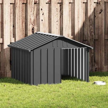 vidaXL Hondenhok 116,5x103x81,5 cm gegalvaniseerd staal, Dieren en Toebehoren, Hondenhokken, Verzenden, Nieuw