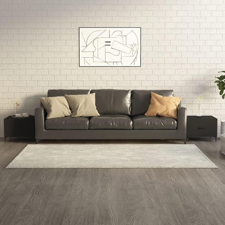 vidaXL Salontafel 2 st met metalen poten 50x50x40 cm zwart, Huis en Inrichting, Tafels | Salontafels, Nieuw, Verzenden