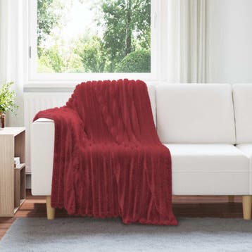 vidaXL plaid Bordeaux Rood 150 x 130 cm 0,51 kg Fleece, Verzenden, Nieuw