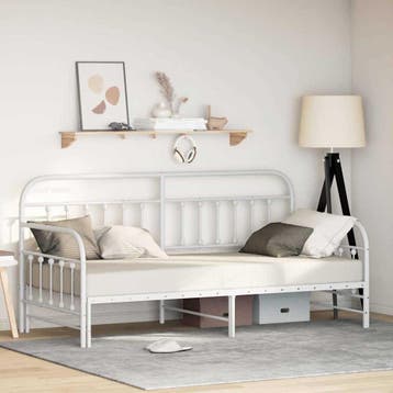vidaXL Bedframe voor een daybed Wit 90 x 190 cm Gepoedercoat, Verzenden