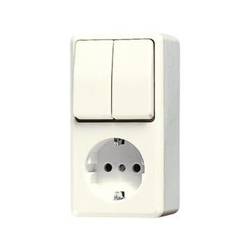 Jung Ap600 Gecombineerde Schakelaar Stopcontact Opbouw -, Doe-het-zelf en Bouw, Elektriciteit en Kabels, Verzenden, Nieuw