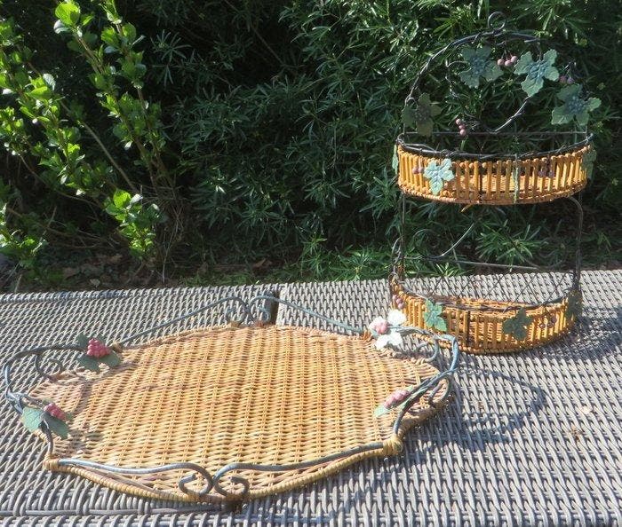 Plateau (2) - Ensemble petit-déjeuner vintage à lambiance, Antiek en Kunst, Kunst | Designobjecten