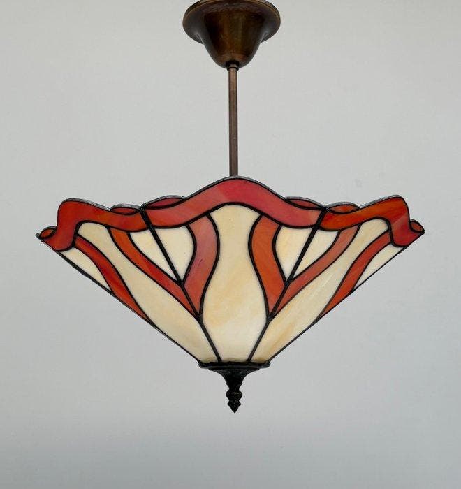Plafondlamp - Glas-in-lood, Antiek en Kunst, Curiosa en Brocante