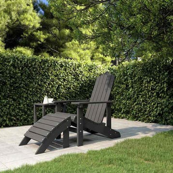 vidaXL Tuinstoel Adirondack met voetenbank HDPE, Verzenden, Nieuw