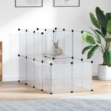 vidaXL Dierenhok klein 142x74x93 cm polypropeen en staal, Verzenden