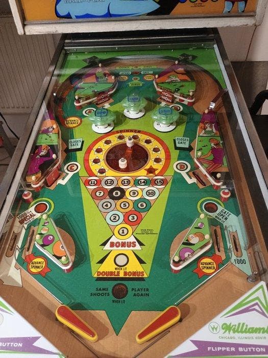 Wiliams - Gokautomaat - Starpool - Starpool - Pinball, Antiek en Kunst, Antiek | Wandborden en Tegels