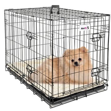 MaxxPet Hondenbench met Plaid - Zwart - 61x43x48 (Dier), Dieren en Toebehoren, Hondenbenches, Ophalen of Verzenden, Nieuw