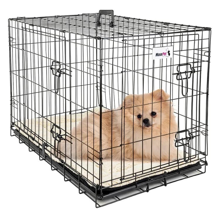 MaxxPet Hondenbench met Plaid - Zwart - 61x43x48 (Dier), Animaux & Accessoires, Caisses pour chiens, Enlèvement ou Envoi