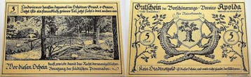 5 Mark ohne Jahr duitse Serienscheine Apolda 1918-1922, Verzenden