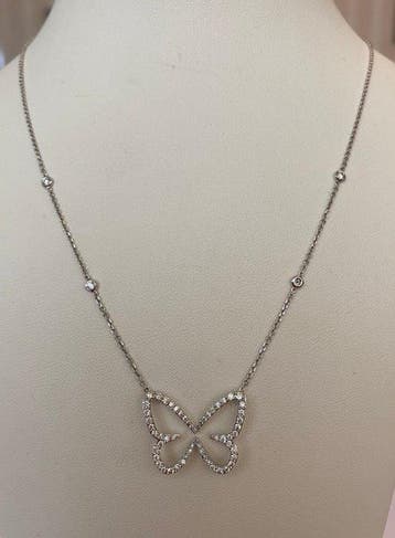 Messika - Collier - Butterfly - 18 carats Or blanc - 0.57ct., Nieuw