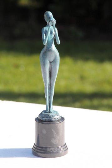 Sculpture, Handgemaakt speciale patina abstract modern brons