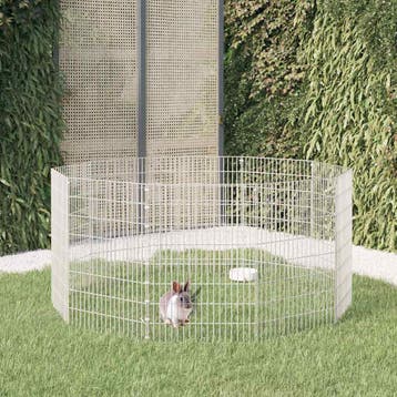 vidaXL Dierenverblijf 10 panelen 54x80 cm gegalvaniseerd, Dieren en Toebehoren, Verzenden, Nieuw