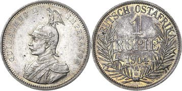 1 Rupie 1904 Deutsch-ostafrika, Postzegels en Munten, Verzenden, België