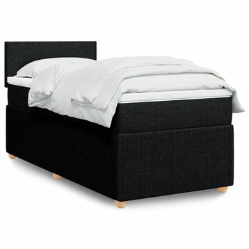 vidaXL Boxspring met matras stof zwart 80x200 cm, Verzenden, Nieuw