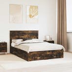 vidaXL Bedframe met hoofdeinde Rook Eiken 140 x 200 cm, Verzenden, Nieuw