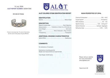 Zonder minimumprijs - Armband Zilver - Opal - Gecertificeerd, Nieuw