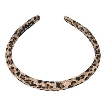 Haarband Diadeem 1,5cm – Dik Gevuld – Panterprint – Beige, Nieuw