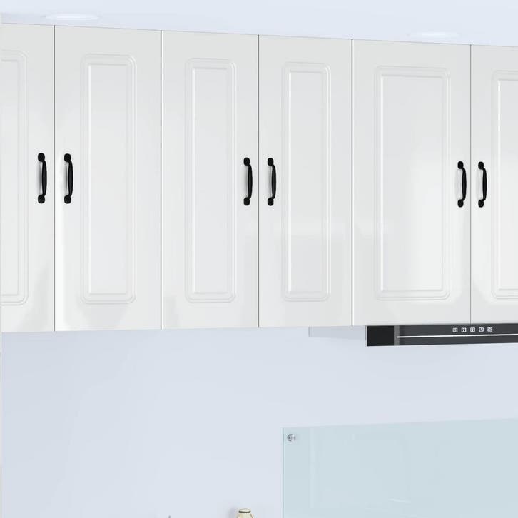 vidaXL Vaatwasserpaneel Kalmar 2 pcs Hoogglans wit Bewerkt, Maison & Meubles, Armoires | Autre, Envoi