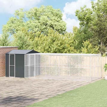 vidaXL Vogelkooi Antraciet 845 x 304 x 247 cm Gegevens staal, Verzenden
