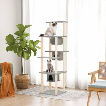 vidaXL Kattenmeubel met sisal krabpalen 169 cm lichtgrijs, Verzenden, Nieuw