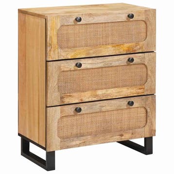 vidaXL Dressoir 60 x 33 x 75 cm Massief Mango Hout Bruin, Huis en Inrichting, Verzenden, Nieuw