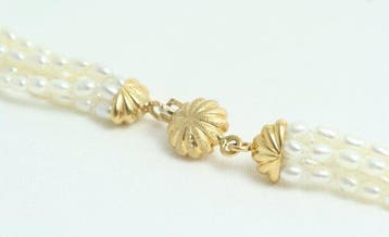 Collier - 18 carats Or jaune Perle - Collier de perles