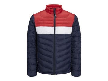 Veiling - Jack &amp; Jones Hero Puffer Collar Navy True Red, Nieuw