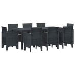 vidaXL Tuin Eettafel Set 9 pcs Antraciet Polypropyleen, Verzenden, Nieuw