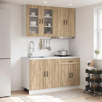 vidaXL Keukenblok KALMAR 4 st Sonoma Eiken Bewerkt hout, Verzenden, Nieuw