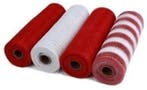 Decomesh metallic set rood wit en gestreept 26 cm rol 9