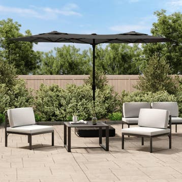 vidaXL Parasol dubbel dak 316x145 cm antracietkleurig, Verzenden, Nieuw