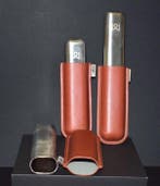 ALLYA - Sans prix de réserve - Étui à cigares - Acier + Cuir