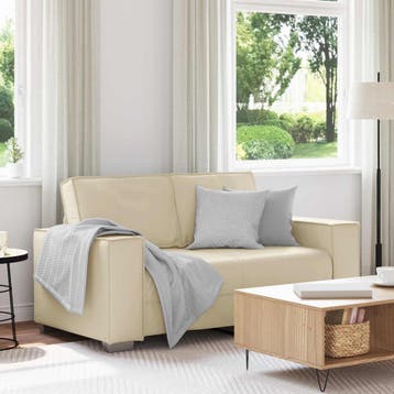 vidaXL Loveseat Crème 160 cm Kunstleer, Verzenden, Nieuw