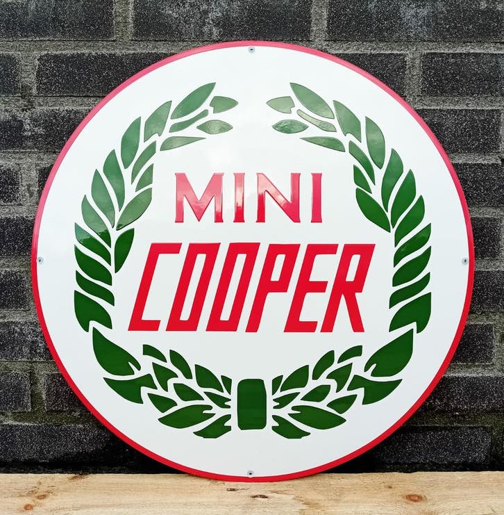 Mini Cooper emaille, Verzamelen, Merken en Reclamevoorwerpen, Verzenden