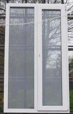 pvc terrasraam ,  raam ,  chassis 108 x 195 wit / steengrijs, 75 tot 150 cm, Kunststof, Deurkozijn, Nieuw