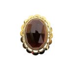 Antiek gouden broche/hanger met granaat (Hanger of bedel), Ophalen of Verzenden