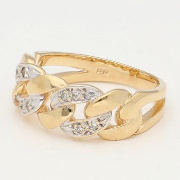 Bague - 14 carats Or jaune, Or blanc Diamant (Naturelle), Bijoux, Sacs & Beauté