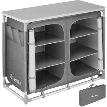 tectake Aluminium kampeerkeuken 97 x 47,5 x 78 cm - grijs, Verzenden