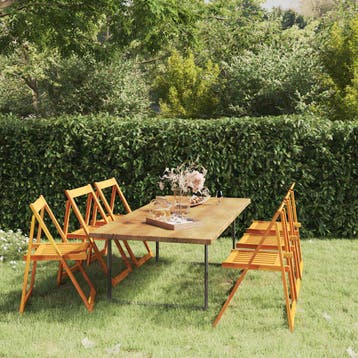 vidaXL Klapstoelen 6 stuks van massief acaciahout, Verzenden, Nieuw