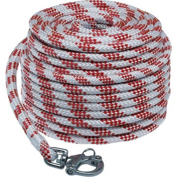 12mm x 40m Zeilval met Gesplitste Snapsluiting Wit-Rood, Ophalen of Verzenden