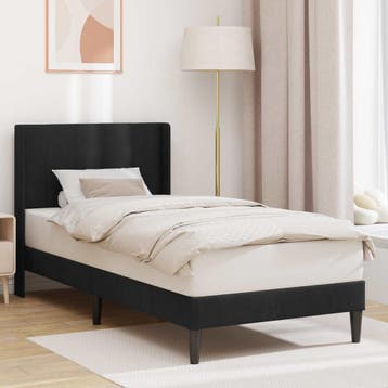 vidaXL Bedframe met hoofdeinde Zwart 80 x 200 cm Fluweel, Verzenden