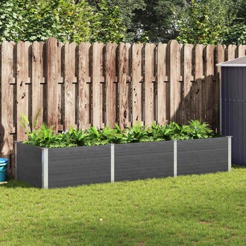 vidaXL Plantenbak verhoogd 300x100x54 cm HKC grijs, Verzenden, Nieuw