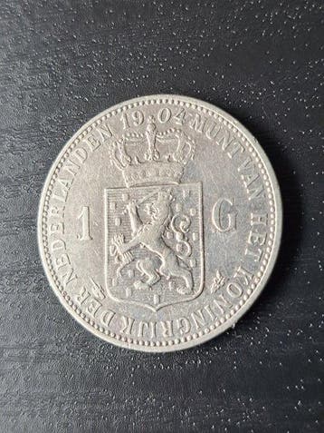 Pays-Bas. Wilhelmina. 1 Gulden 1904 (Sans prix de réserve)