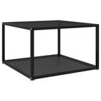 vidaXL Salontafel 60x60x35 cm gehard glas zwart, Huis en Inrichting, Verzenden, Nieuw