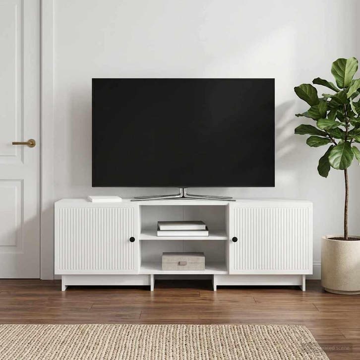 vidaXL TV Kast Hoogglans Wit 150 x 31 x 50 cm Geconstrueerd, Maison & Meubles, Armoires | Mobilier de télévision, Envoi