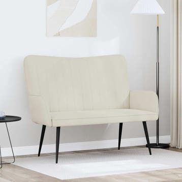 vidaXL 2-Zits Sofa Crèmekleurig 115 x 61 x 87 cm fluweel, Verzenden, Nieuw