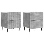 vidaXL Nachtkastje 2 pcs Betongrijs 43 x 34,5 x 49,5 cm, Huis en Inrichting, Slaapkamer | Nachtkastjes, Verzenden, Nieuw
